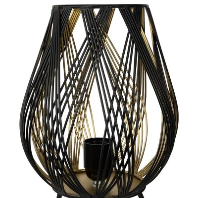 Northlight Cage-Style Iron Table Lamp - 12" - Black And Gold 5 Northlight Cage-Style Iron Table Lamp - 12" - Black And Gold - Image 3