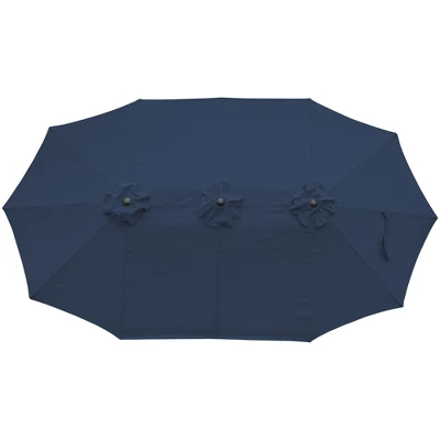 Northlight 15' Outdoor Patio Market Umbrella With Hand Crank, Navy Blue 3 Northlight 15' Outdoor Patio Market Umbrella With Hand Crank, Navy Blue