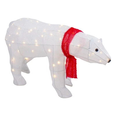 Northlight LED Lighted Tinsel Polar Bear Outdoor Christmas Decoration - 32" - Warm White Lights 6 Northlight LED Lighted Tinsel Polar Bear Outdoor Christmas Decoration - 32" - Warm White Lights - Image 4
