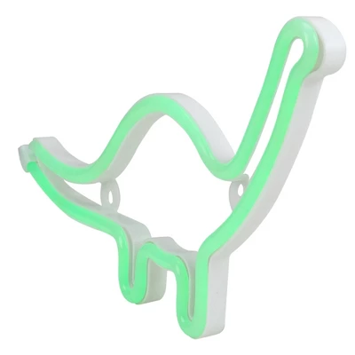 Northlight 12" Green Brontosaurus LED Lighted Neon Dinosaur Silhouette 4 Northlight 12" Green Brontosaurus LED Lighted Neon Dinosaur Silhouette - Image 2