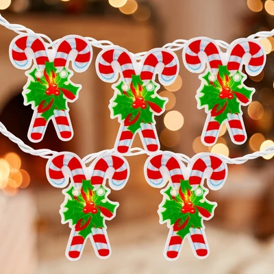 Northlight 10-Count Candy Cane Christmas Light Set - 6ft White Wire 3 Northlight 10-Count Candy Cane Christmas Light Set - 6ft White Wire