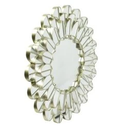 Northlight 31" Champagne Gold Sunflower Round Wall Mirror