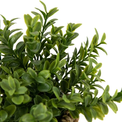 Northlight 7" Artificial Milan Leaf Bush In Rattan Basket 8 Northlight 7" Artificial Milan Leaf Bush In Rattan Basket - Image 6