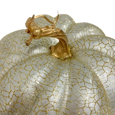 Northlight 9" Champagne Gold Crackled Fall Harvest Pumpkin Decoration 5 Northlight 9" Champagne Gold Crackled Fall Harvest Pumpkin Decoration - Image 3