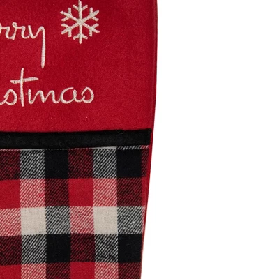 Northlight 20.5-Inch Red, Black, And White Plaid Christmas Stocking With Fleece Cuff 3 Northlight 20.5-Inch Red, Black, And White Plaid Christmas Stocking With Fleece Cuff