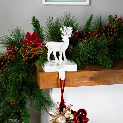 Northlight Marbled Standing Deer Christmas Stocking Holder - 7.5" - White And Black 3 Northlight Marbled Standing Deer Christmas Stocking Holder - 7.5" - White And Black