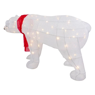 Northlight LED Lighted Tinsel Polar Bear Outdoor Christmas Decoration - 32" - Warm White Lights 7 Northlight LED Lighted Tinsel Polar Bear Outdoor Christmas Decoration - 32" - Warm White Lights - Image 5