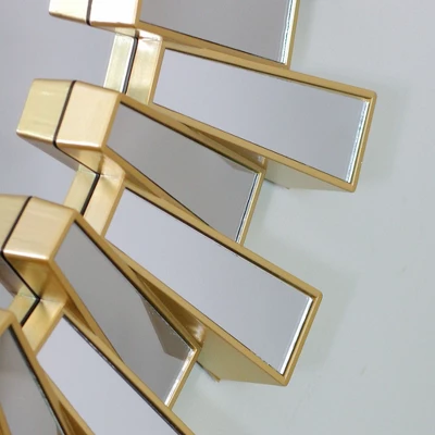 Northlight 25.5" Aztec Sunburst Matte Gold Round Wall Mirror 4 Northlight 25.5" Aztec Sunburst Matte Gold Round Wall Mirror - Image 2