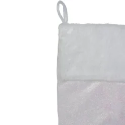 Northlight 20.5" Iridescent Glitter Snowflake Print Christmas Stocking With Faux Fur Cuff -Home decor GUEST 99f73b69 7fa4 46bb bb12 76d554e4a5f5