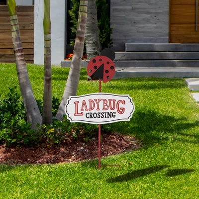 Northlight Ladybug Crossing Metal Outdoor Garden Stake - 23" 3 Northlight Ladybug Crossing Metal Outdoor Garden Stake - 23"