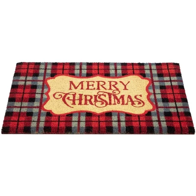 Northlight Red And Black Plaid "Merry Christmas" Rectangular Doormat 18" X 30" 5 Northlight Red And Black Plaid "Merry Christmas" Rectangular Doormat 18" X 30" - Image 3