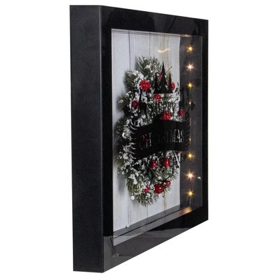 Northlight 14" Black Framed 3D "Merry Christmas" LED Christmas Box Decor 4 Northlight 14" Black Framed 3D "Merry Christmas" LED Christmas Box Decor - Image 2