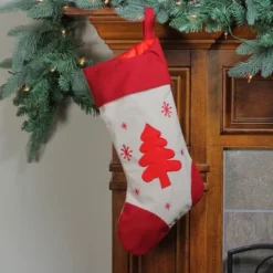 Northlight Embroidered Tree With Snowflakes Christmas Stocking - 18" -Home decor GUEST a05bba31 c46d 4b4a 81e2 100e6818de56