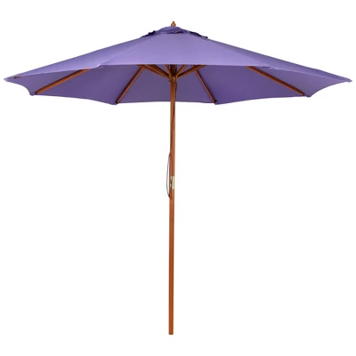 Northlight Outdoor Patio Market Umbrella With Wooden Pole - 8.5' - Purple 7 Northlight Outdoor Patio Market Umbrella With Wooden Pole - 8.5' - Purple - Image 5
