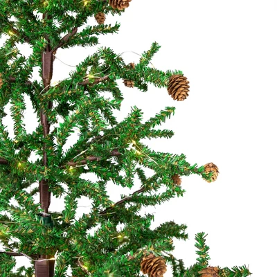 Northlight Pre-lit Christmas Tree With Pinecones And Burlap Base - 4' - Clear Lights 4 Northlight Pre-lit Christmas Tree With Pinecones And Burlap Base - 4' - Clear Lights - Image 2