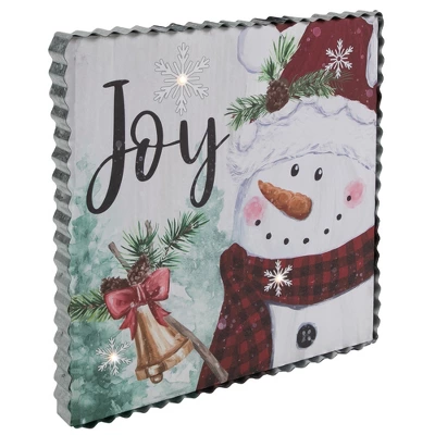 Northlight 12" LED Lighted 'Joy' Snowman Christmas Canvas Wall Art 4 Northlight 12" LED Lighted 'Joy' Snowman Christmas Canvas Wall Art - Image 2