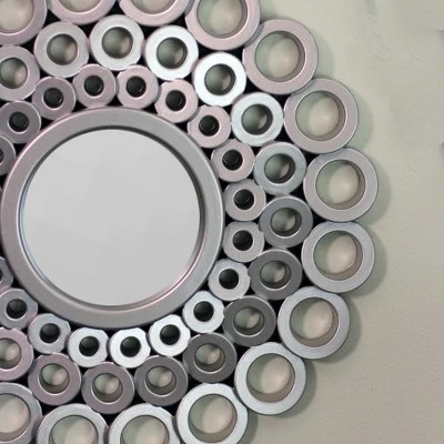 Northlight Set Of 3 Round Gray Cascading Angular Orbs Mirrors 10" 4 Northlight Set Of 3 Round Gray Cascading Angular Orbs Mirrors 10" - Image 2