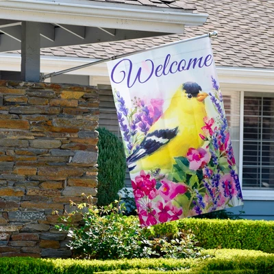 Northlight Welcome Yellow Finch Spring Outdoor House Flag 28" X 40" 4 Northlight Welcome Yellow Finch Spring Outdoor House Flag 28" X 40" - Image 2
