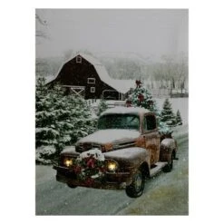 Northlight LED Lighted Fiber Optic Truck With Tree Christmas Canvas Wall Art 15.75" X 11.75" -Home decor GUEST a4a7b733 bd5a 4a80 bfb6 9208cd0a0679