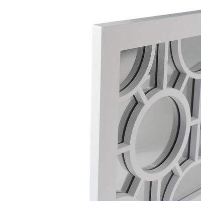 Northlight 25.25" White Framed Rectangular Geometric Mirror Wall Decor 4 Northlight 25.25" White Framed Rectangular Geometric Mirror Wall Decor - Image 2