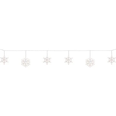 Northlight Snowflake Christmas Lights - White - 8.5' White Wire - 5ct 5 Northlight Snowflake Christmas Lights - White - 8.5' White Wire - 5ct - Image 3