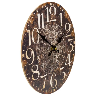 Northlight 12" Battery Operated Round Wall Clock With World Globe Design 4 Northlight 12" Battery Operated Round Wall Clock With World Globe Design - Image 2