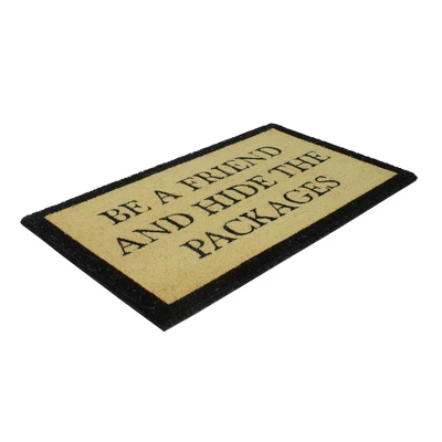 Northlight Beige And Black Rectangular "Hide The Packages" Doormat 30" X 18" 3 Northlight Beige And Black Rectangular "Hide The Packages" Doormat 30" X 18"