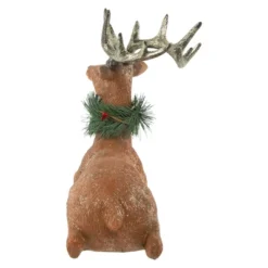 Northlight Glittered Sitting Deer With Pine Neck Wreath Christmas Decoration - 10" -Home decor GUEST aa3a0cd5 7bc4 45dc a0a2 3757414c110c