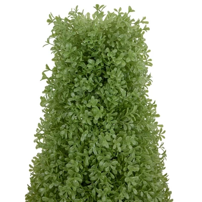 Northlight 3' Artificial Boxwood Cone Topiary Tree With Round Pot, Unlit 4 Northlight 3' Artificial Boxwood Cone Topiary Tree With Round Pot, Unlit - Image 2