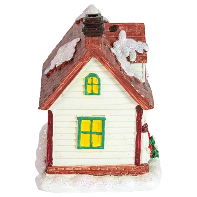 Northlight LED Lighted Snowy Cottage House Christmas Village Decoration - 6.5" 6 Northlight LED Lighted Snowy Cottage House Christmas Village Decoration - 6.5" - Image 4