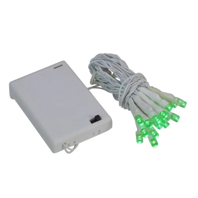 Northlight Battery Operated LED Christmas Lights - Green - 9.5' White Wire - 20ct 4 Northlight Battery Operated LED Christmas Lights - Green - 9.5' White Wire - 20ct - Image 2