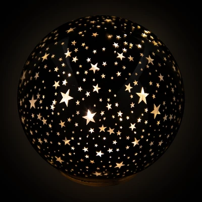 Northlight LED Lighted Stars Glass Globe Christmas Decoration - 6" - Gold 4 Northlight LED Lighted Stars Glass Globe Christmas Decoration - 6" - Gold - Image 2