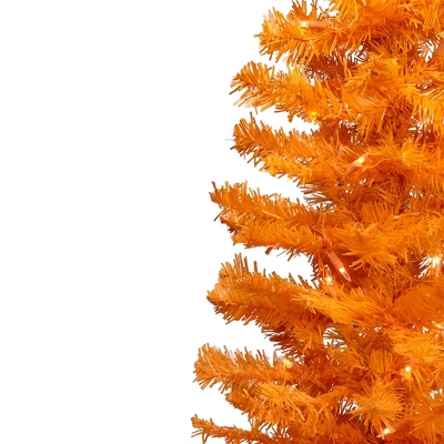 Northlight Pre-Lit Medium Artificial Pine Christmas Tree - 3' - Orange - Clear Lights 4 Northlight Pre-Lit Medium Artificial Pine Christmas Tree - 3' - Orange - Clear Lights - Image 2