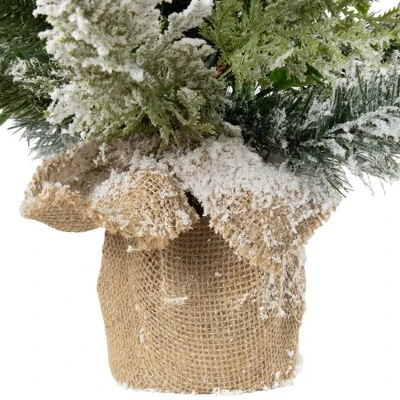 Northlight Flocked Balsam Pine Artificial Mini Christmas Tree In Burlap Base - 24" - Unlit 7 Northlight Flocked Balsam Pine Artificial Mini Christmas Tree In Burlap Base - 24" - Unlit - Image 5