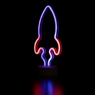 Northlight LED Rocket Ship Neon Table Light - 9" - Blue And Red 6 Northlight LED Rocket Ship Neon Table Light - 9" - Blue And Red - Image 4