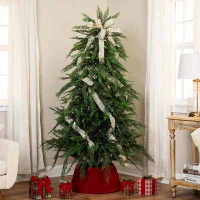 Northlight Pre-Lit Medium Weeping Cedar IPT Artificial Christmas Tree - 6.5' - Dual Color LED Lights 3 Northlight Pre-Lit Medium Weeping Cedar IPT Artificial Christmas Tree - 6.5' - Dual Color LED Lights