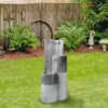Northlight 24" Gray Speckled Modern Style 3-Tier Rainfall Outdoor Water Fountain -Home decor GUEST b5bff80d 1f00 4fc6 b349 c70857065fa9