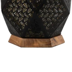 Northlight Laser-Cut Leaf Pattern Iron Table Lamp With Wood Base - 16.5" - Black And Gold 10 Northlight Laser-Cut Leaf Pattern Iron Table Lamp With Wood Base - 16.5" - Black And Gold -Home decor GUEST b5c791ed 2c38 45b5 af8c 8627a1be972a