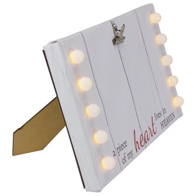 Northlight LED Lighted "My Heart Lives In Heaven" Canvas With Photo Clip 10.25" 4 Northlight LED Lighted "My Heart Lives In Heaven" Canvas With Photo Clip 10.25" - Image 2