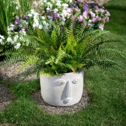 Northlight Small Face Ceramic Outdoor Garden Planter - 8.5"