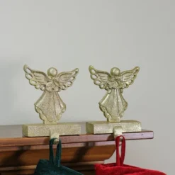 Northlight Angel Glittered Christmas Stocking Holders - 5.5" - Gold - Set Of 2 13 Northlight Angel Glittered Christmas Stocking Holders - 5.5" - Gold - Set Of 2 -Home decor GUEST b90e68f3 9056 493b b49a fd094dd885ce