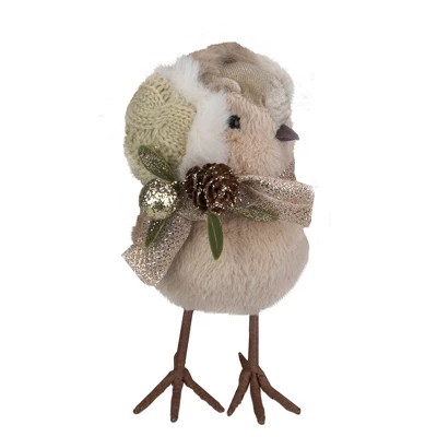 Northlight 6" Beige And White Plush Bird In Earmuffs Christmas Figure 4 Northlight 6" Beige And White Plush Bird In Earmuffs Christmas Figure - Image 2
