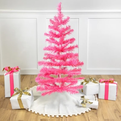 Northlight Artificial Tinsel Christmas Tree - 3' - Pink - Unlit 3 Northlight Artificial Tinsel Christmas Tree - 3' - Pink - Unlit