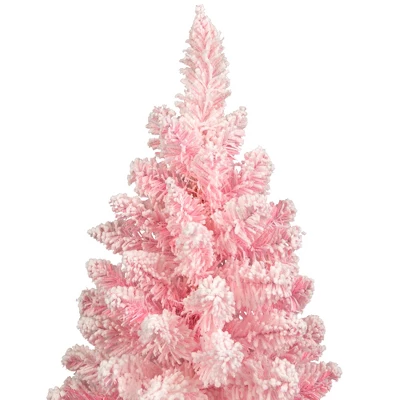 Northlight Medium Flocked Madeline Spruce Artificial Christmas Tree - 3' - Pink - Unlit 4 Northlight Medium Flocked Madeline Spruce Artificial Christmas Tree - 3' - Pink - Unlit - Image 2