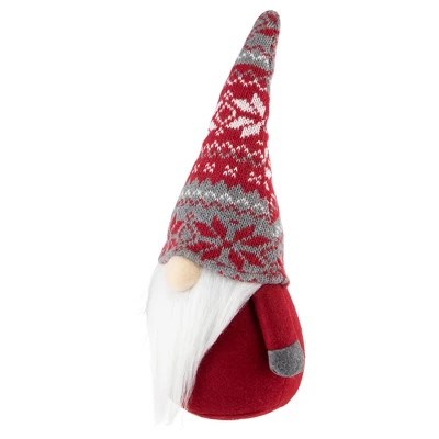 Northlight 12" Red And Gray Standing Gnome With Nordic Hat Christmas Decoration 7 Northlight 12" Red And Gray Standing Gnome With Nordic Hat Christmas Decoration - Image 5