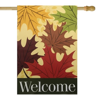Northlight Red And Yellow Fall Leaves Welcome Outdoor House Flag 28" X 40" 3 Northlight Red And Yellow Fall Leaves Welcome Outdoor House Flag 28" X 40"