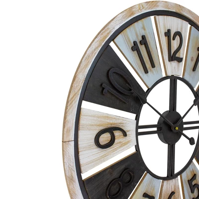 Northlight 28" Multi-Tonal Whitewashed Round Wall Clock 5 Northlight 28" Multi-Tonal Whitewashed Round Wall Clock - Image 3