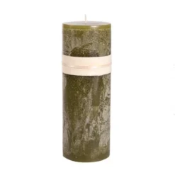 Northlight 9" Moss Green Traditional Cylindrical Outdoor Pillar Candle
