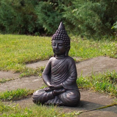 Northlight 17.5" Dark Brown Meditating Buddha Outdoor Garden Statue 3 Northlight 17.5" Dark Brown Meditating Buddha Outdoor Garden Statue