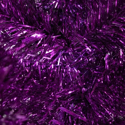 Northlight 4' Purple Artificial Tinsel Christmas Tree, Unlit 6 Northlight 4' Purple Artificial Tinsel Christmas Tree, Unlit - Image 4